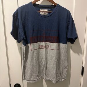 P^MUT Good Vibes Budapest Two-Tone Men's T-Shirt - Navy and Gray